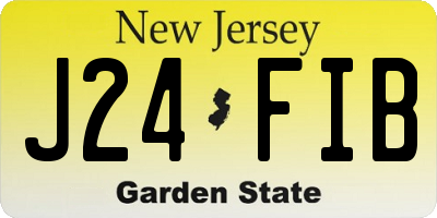 NJ license plate J24FIB