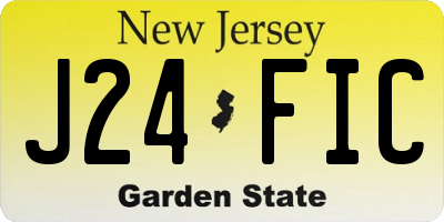 NJ license plate J24FIC