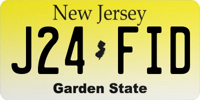 NJ license plate J24FID
