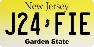 NJ license plate J24FIE