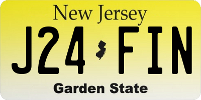 NJ license plate J24FIN