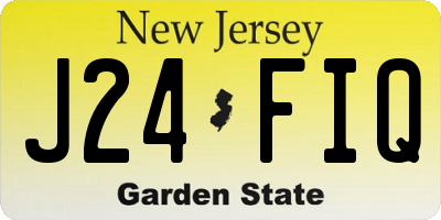 NJ license plate J24FIQ