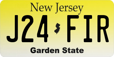 NJ license plate J24FIR