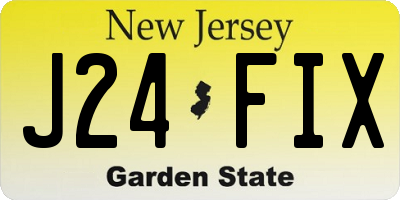 NJ license plate J24FIX