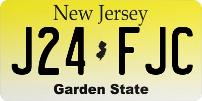 NJ license plate J24FJC