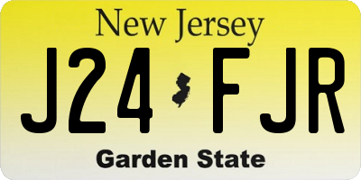 NJ license plate J24FJR