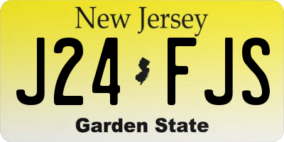 NJ license plate J24FJS