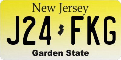 NJ license plate J24FKG