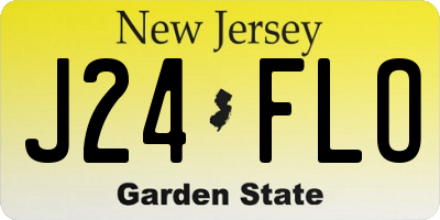 NJ license plate J24FLO