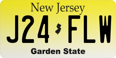 NJ license plate J24FLW