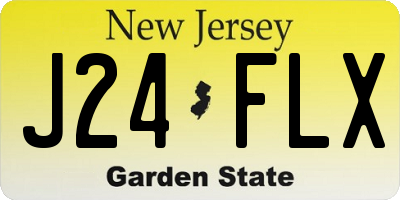 NJ license plate J24FLX
