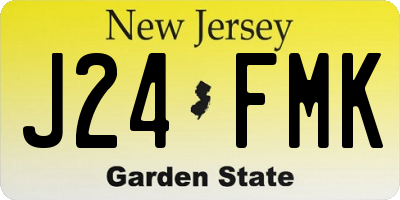 NJ license plate J24FMK