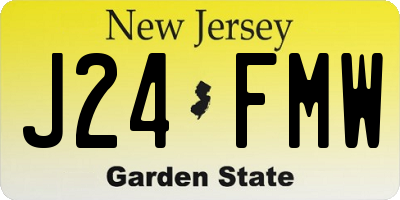 NJ license plate J24FMW