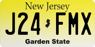 NJ license plate J24FMX