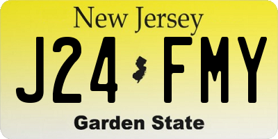 NJ license plate J24FMY