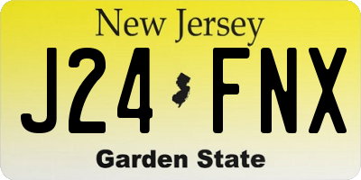 NJ license plate J24FNX