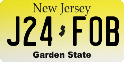 NJ license plate J24FOB