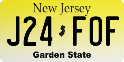NJ license plate J24FOF