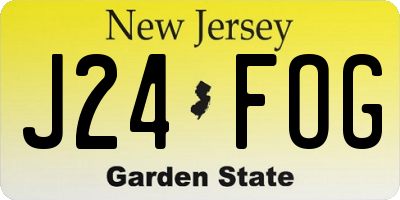 NJ license plate J24FOG