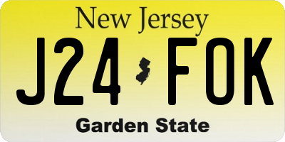 NJ license plate J24FOK