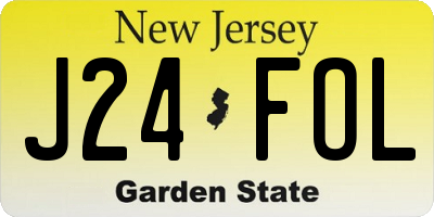 NJ license plate J24FOL