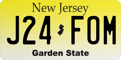NJ license plate J24FOM