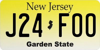 NJ license plate J24FOO