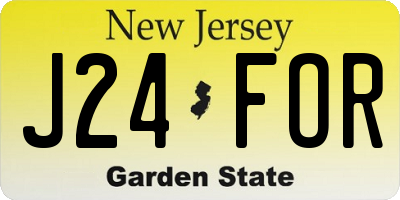 NJ license plate J24FOR