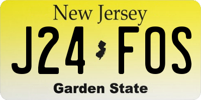 NJ license plate J24FOS