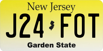 NJ license plate J24FOT