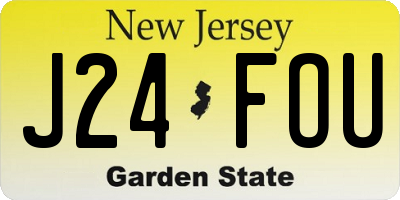 NJ license plate J24FOU