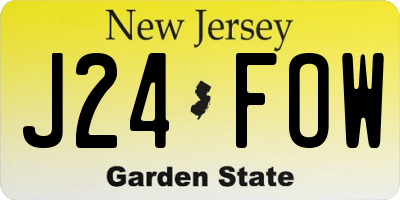 NJ license plate J24FOW