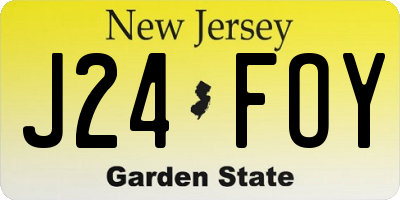 NJ license plate J24FOY