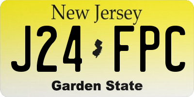 NJ license plate J24FPC