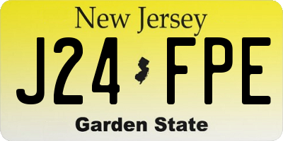 NJ license plate J24FPE