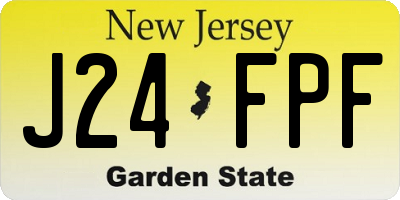 NJ license plate J24FPF