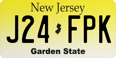 NJ license plate J24FPK
