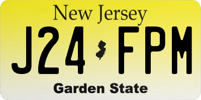 NJ license plate J24FPM