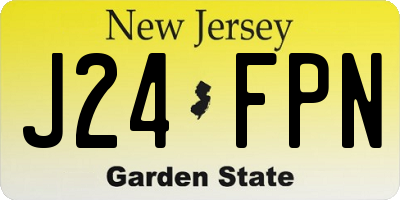 NJ license plate J24FPN
