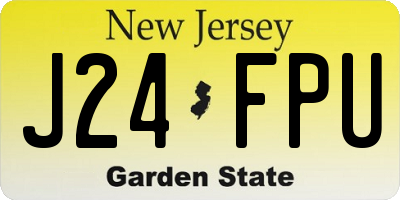 NJ license plate J24FPU