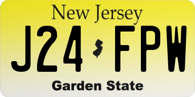 NJ license plate J24FPW