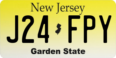NJ license plate J24FPY