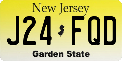 NJ license plate J24FQD