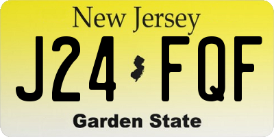 NJ license plate J24FQF