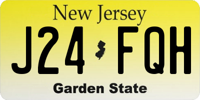 NJ license plate J24FQH