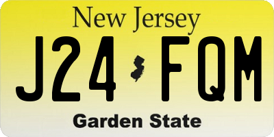 NJ license plate J24FQM