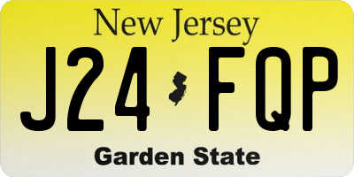 NJ license plate J24FQP