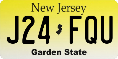 NJ license plate J24FQU