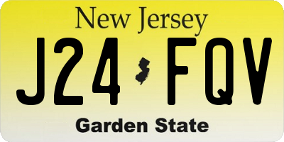 NJ license plate J24FQV