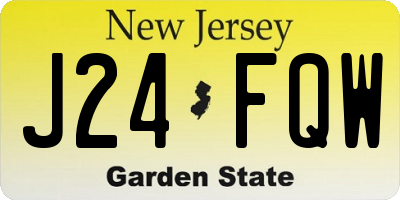 NJ license plate J24FQW